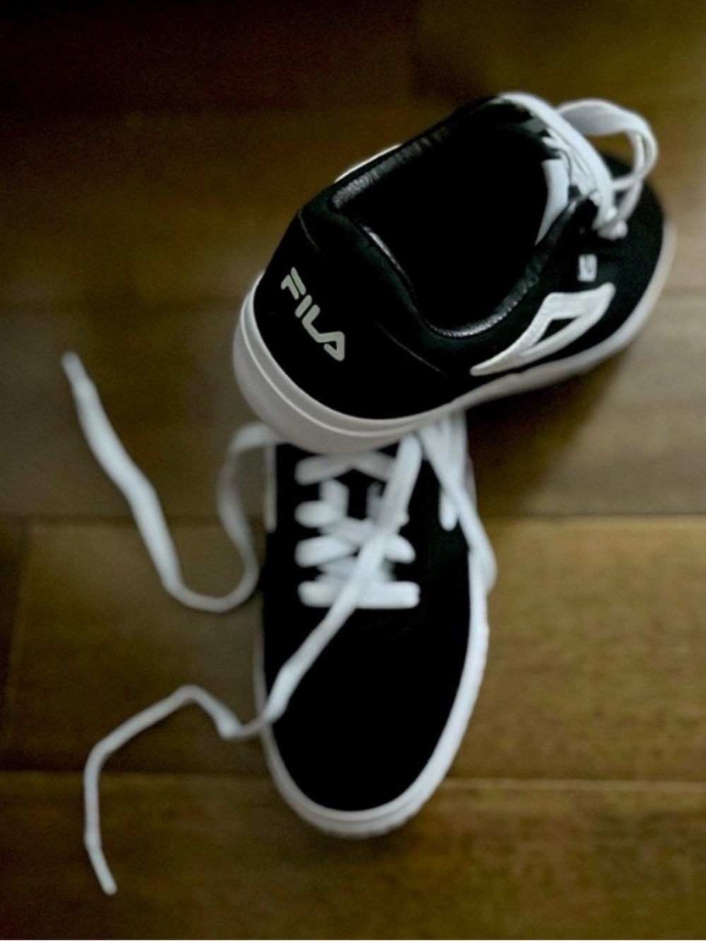 Fila Black and White Low-Top Lace-Up Sneakers